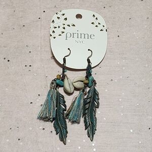 Boho Leaf and Shell Earrings